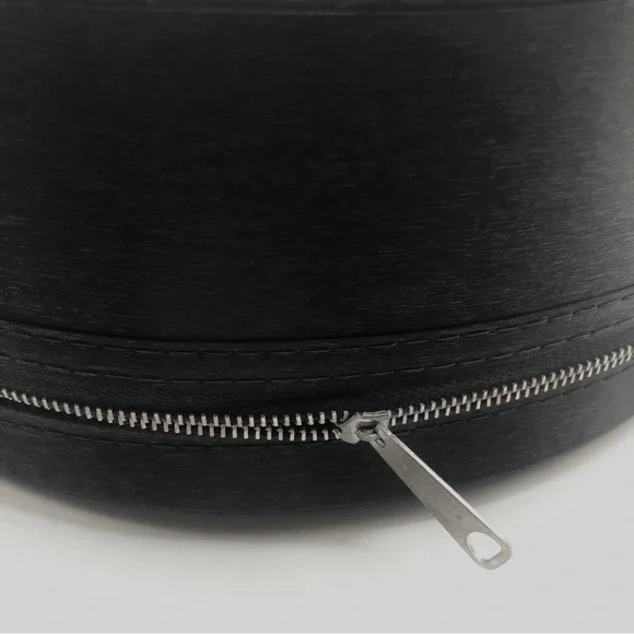 Sleek Vintage Round Zippered Cosmetic Travel Case - Picture 16 of 16